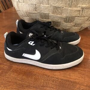 Nike SB Alleyoop Classic Skate Shoes White Black Suede Mesh Mens Size 8